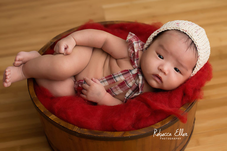 red wool bucket newborn